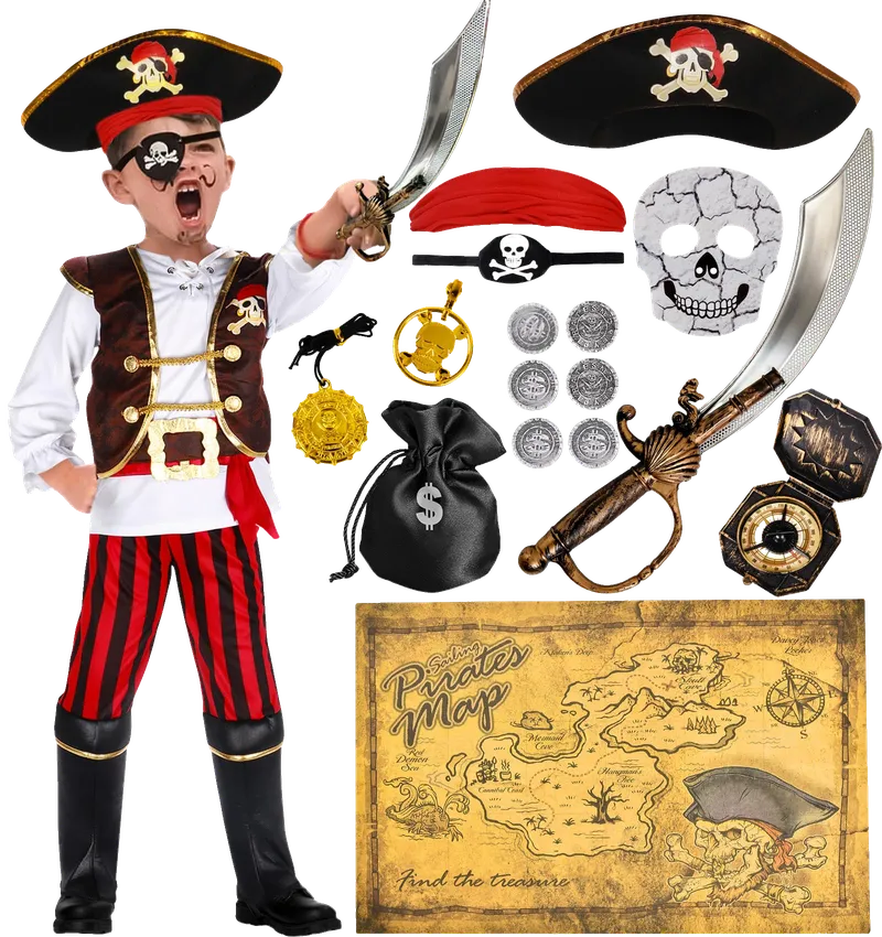 Captain Pirate Costume for Boys Kids
