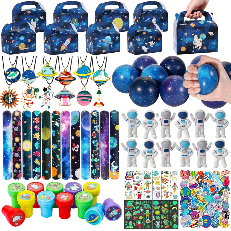 Space Party Favors with Box Stress Balls Erasers Luminous