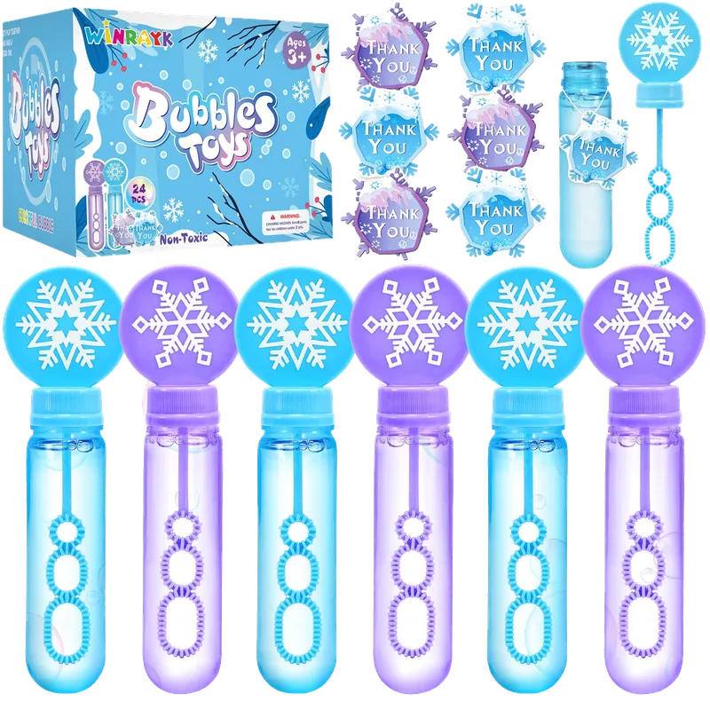 Snowflake Bubble Wands with Gift Card & Box