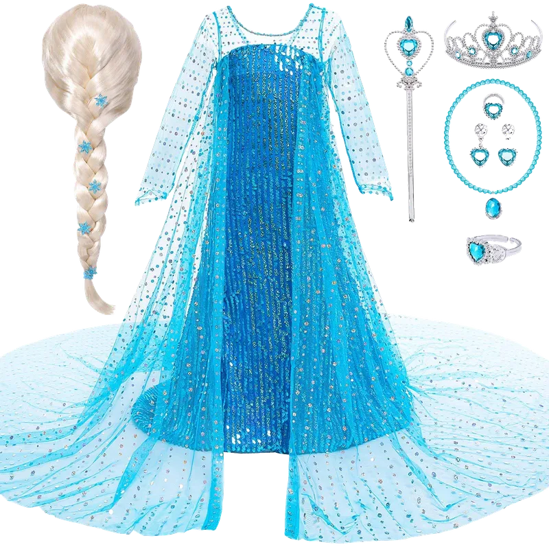 Girls Princess Costume Dress Up Clothes with Long Cape Toddler