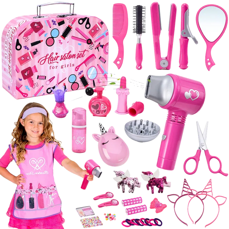 Hair Salon Girls Toys Kids Pretend Play Makeup Sets Toddler