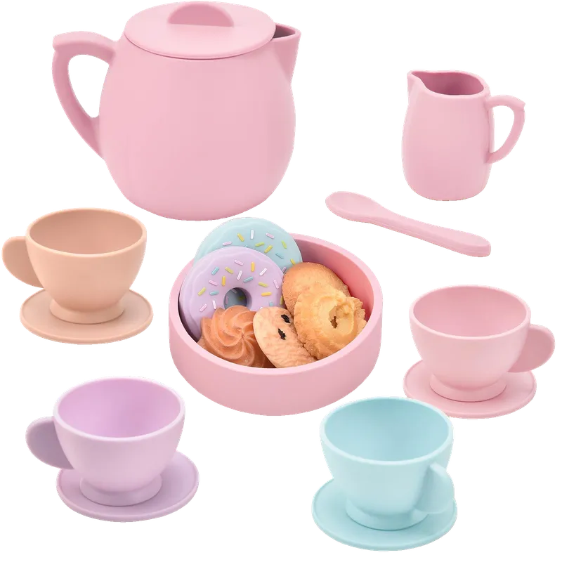 Silicone Tea Party Set for Little Girls Kids Toddlers Tea Set