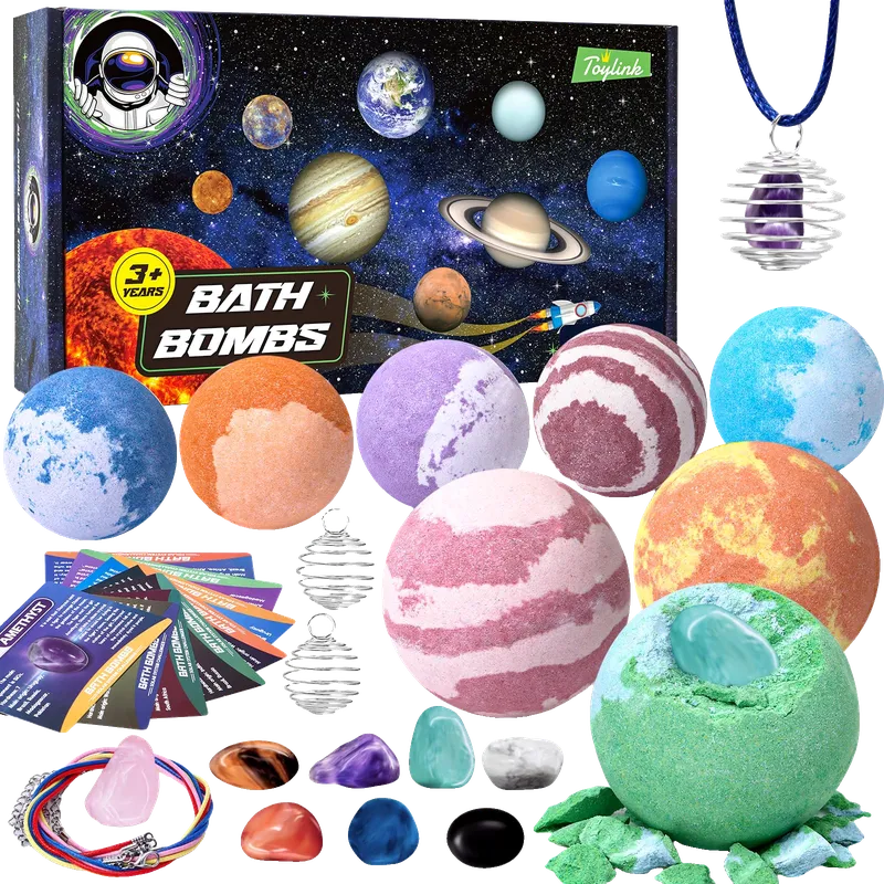 Galaxy Bath Bombs for Kids with Surprise Inside Space Toys