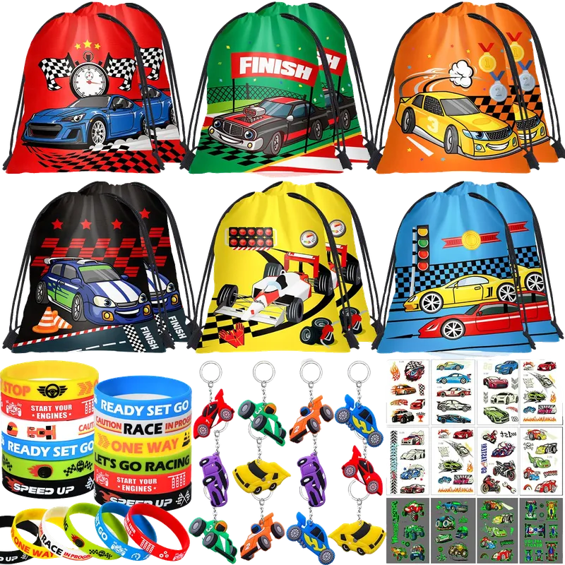 Race Car Party Favors Birthday Supplies Racing Drawstring Bags