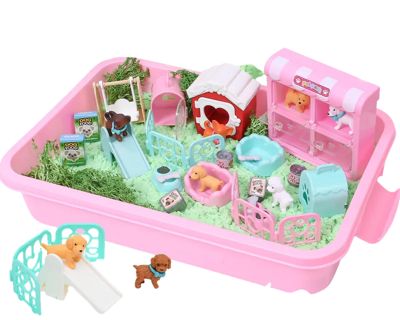 Dog Sandbox Toys Kids Play Sand Kit Toddler Sensory Bin Toy
