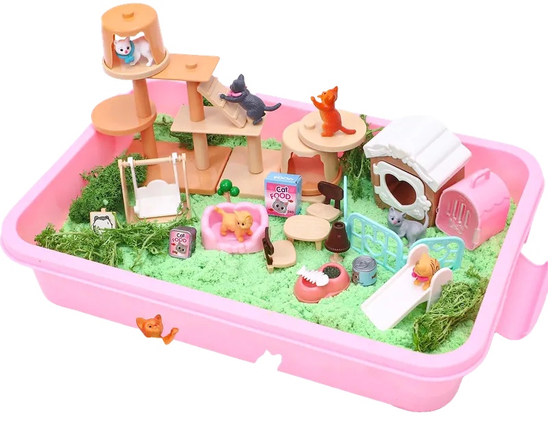 Cat Sandbox Toys Kids Play Sand Kit Toddler Sensory Bin Toy