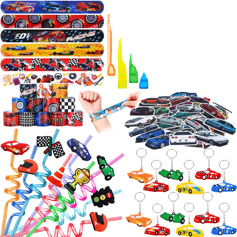 Race Car Party Favors Racecar Birthday Supplies Straw Bubble
