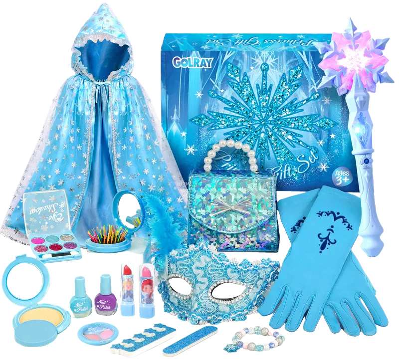 Toys for Girl Gift Kids Makeup Kit Winter Princess Dress Up Set