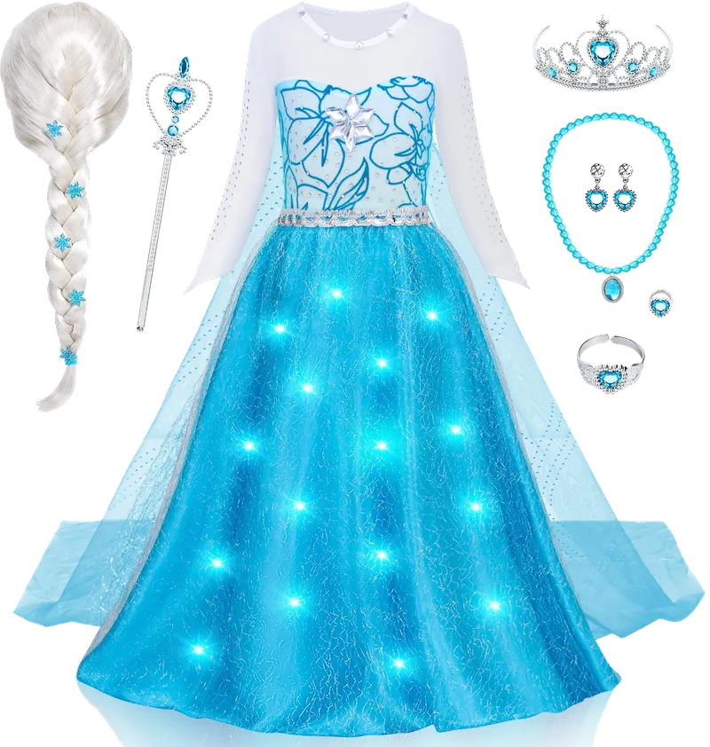 Girls Light Up Princess Dress Costume Toddler Princess Dress Up