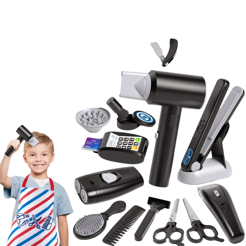 Kids Hair Salon Toys Barber Kit Toddler Pretend Play Hair