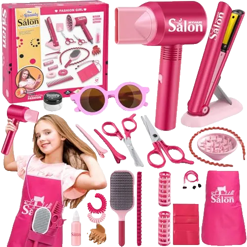 Girls Hair Salon Toys Kids Pretend Play Hair Styling Kit