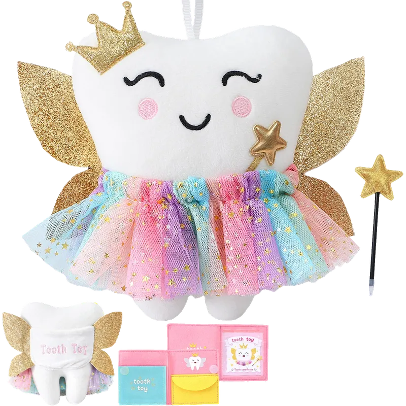 Kids Tooth Pillow Toys Boys Girls Tooth Holder Teeth Fairy