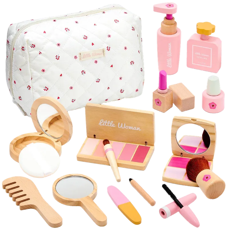 Wooden Makeup Toy Set for Girls Pretend Play Makeup Kit