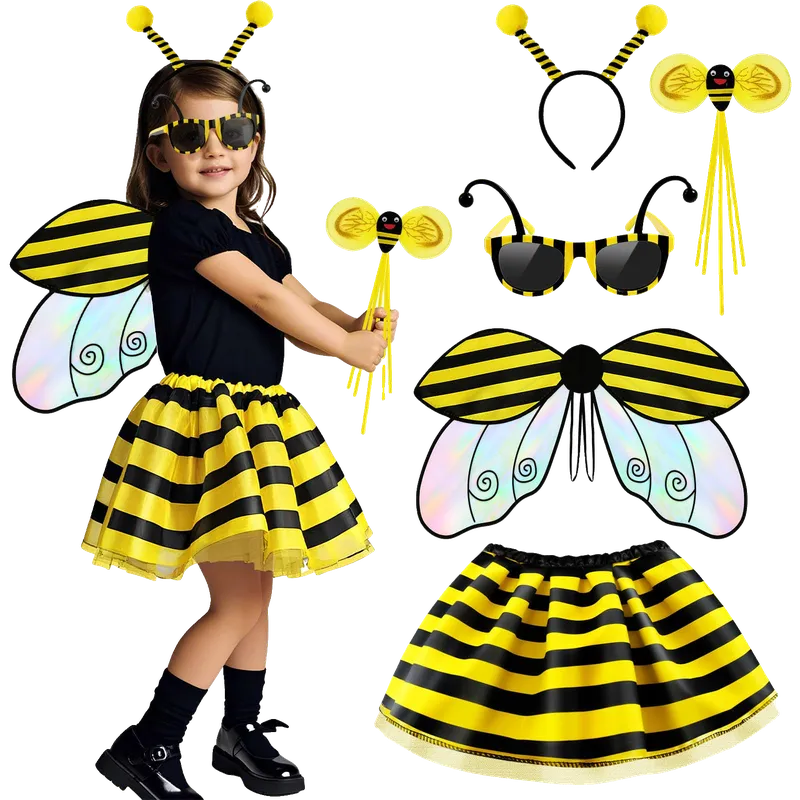 Bee Costume for Girls Toddler Halloween Costume Bumble Bee Wings