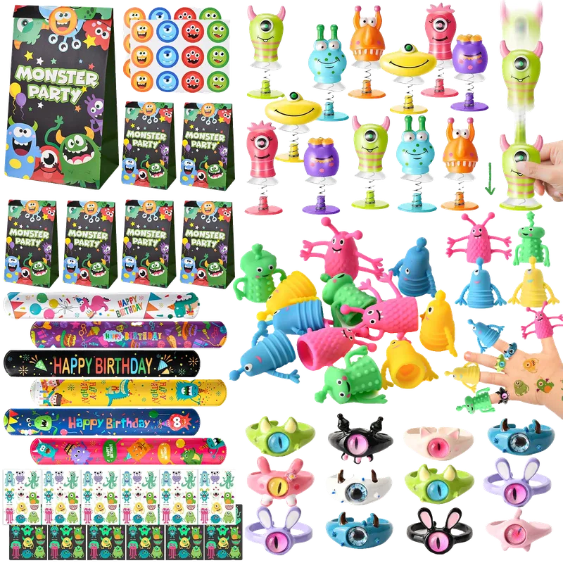 Monster Party Favors Birthday Supplies Gift Bags Finger Puppets
