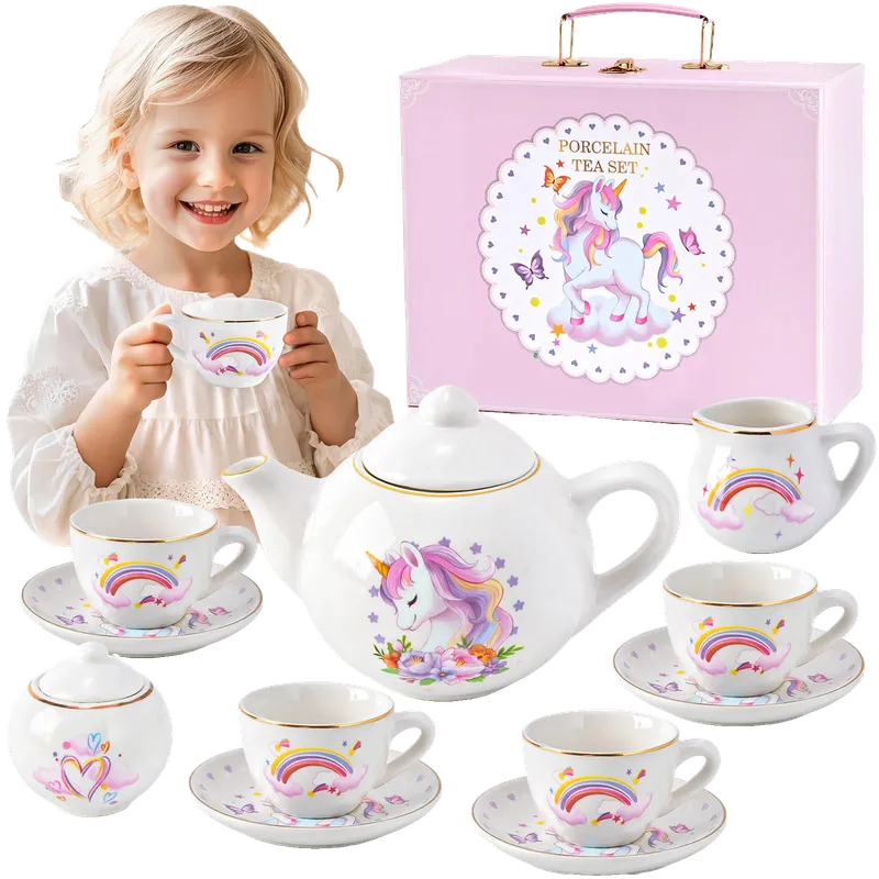 Porcelain Tea Party Set for Little Girls Kids Toddlers