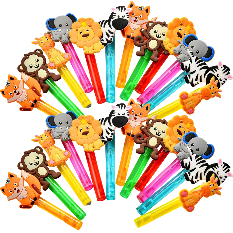 Safari Party Favors, 24Pcs Jungle Animals Mini Bubble Wands