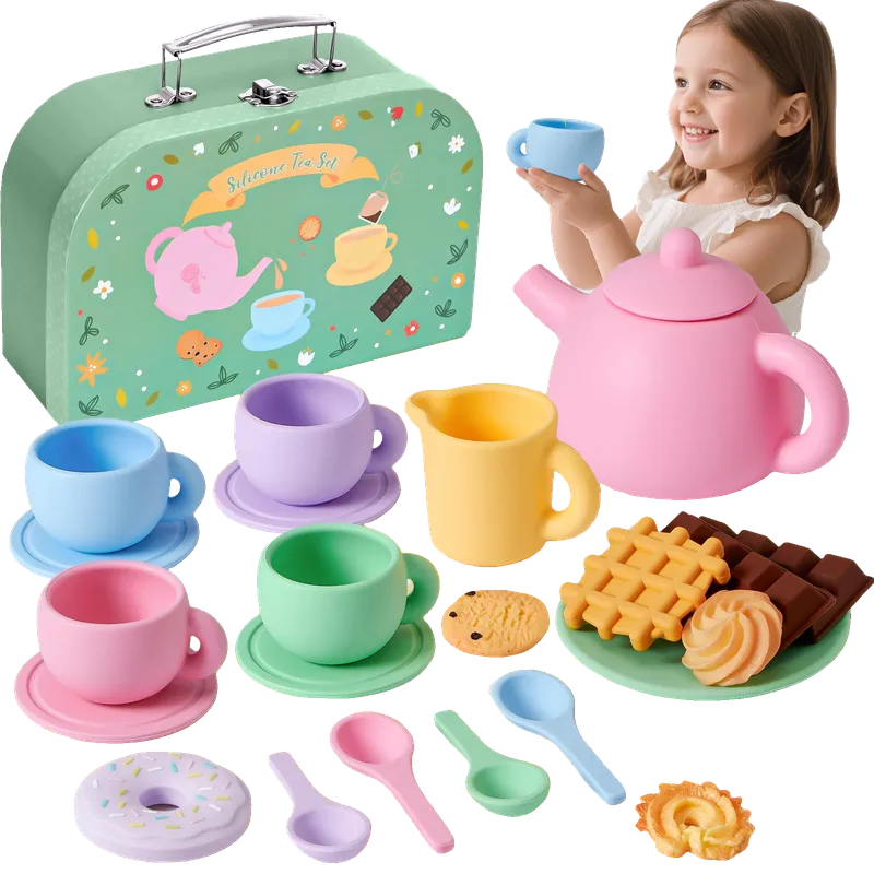 Silicone Tea Sets for Toddlers 3-5