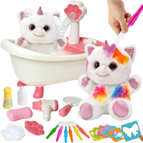 Paint-Wash-Recolor Unicorn Stuffed Plush Doodle Toys