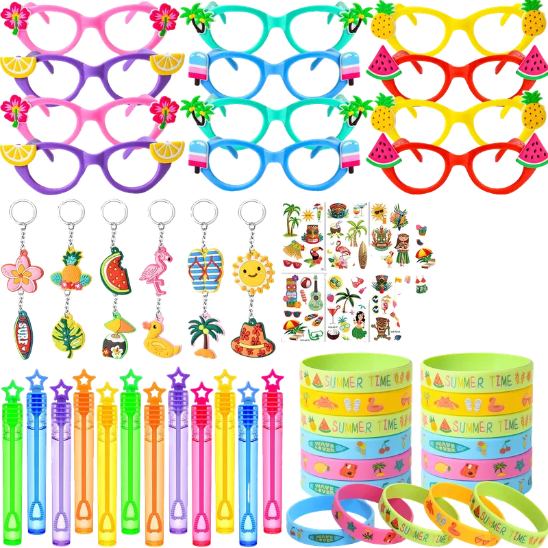 Hawaiian Luau Party Favors, Tropical Eyeglasses Mini Bubble
