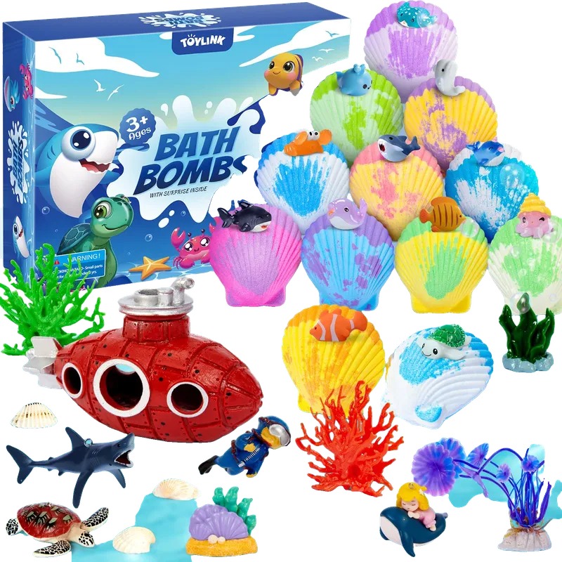 Ocean Bath Bombs for Kids with Toys Inside