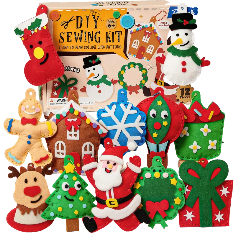 Christmas Sewing Kit for Kids Beginners