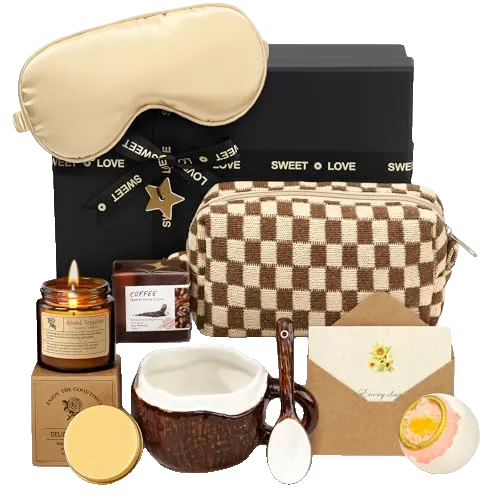 Spa Gifts for Women, Brown Relaxing Bath Gift Set with Coconut