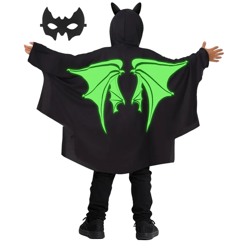 Kids Boys Glowing Bat Wings Halloween Costume Girls Toddler