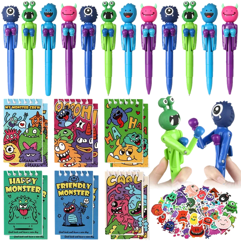 Monster Cool Fun Boxing Pens/Mini Notebooks/Stickers