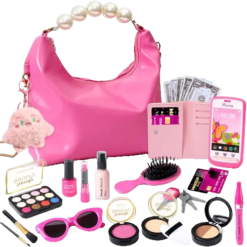 Toddler Purse for Little Girls, Pretend Play Makeup Toy Set