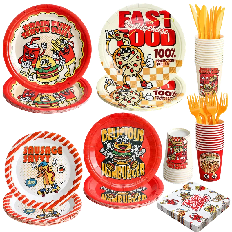 Food Birthday Party Supplies Decorations Hamburger Fried