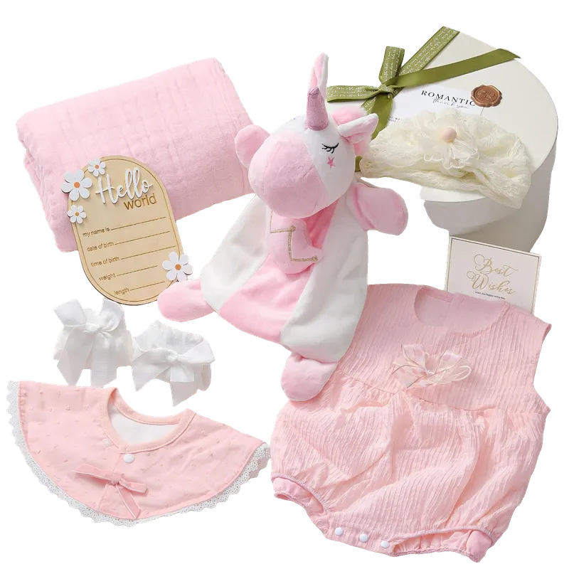 Newborn Baby Girl Gift Set 9PCS, Baby Shower Gift Box