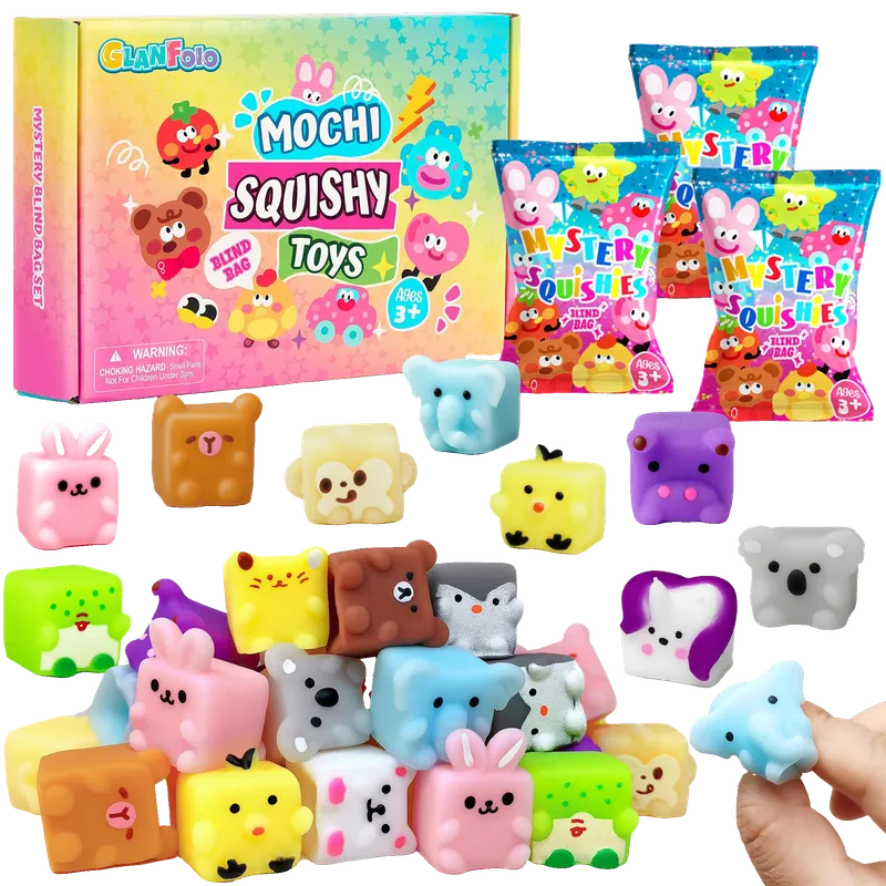 Mochi Squishy Toys Bulk Cube Animal Squishies Party Favor