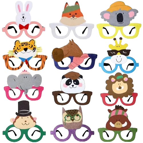 Reusable Animals Felt Glasses Bulk