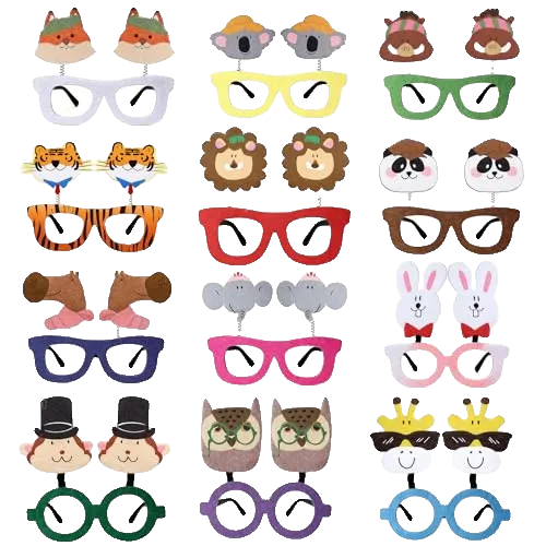 Reusable Animals Felt Glasses Bulk