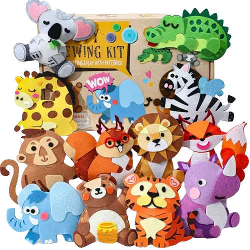 Wild Animal Sewing Kit for Kids Beginners