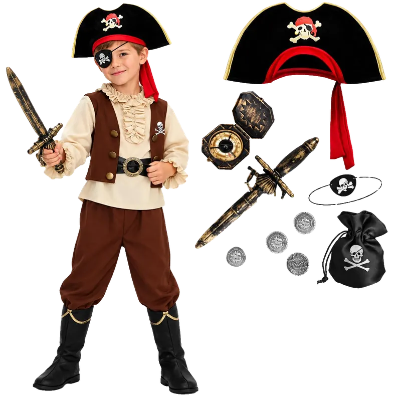 Deluxe Pirate Costume for Boys Kids