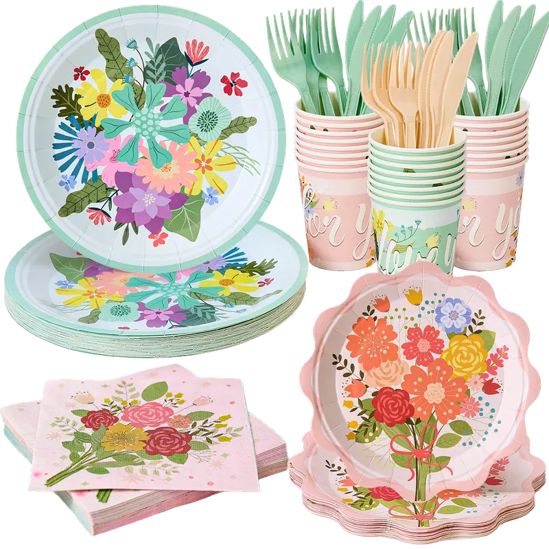 Wildflower Party Supplies Birthday Decorations Paper Plates