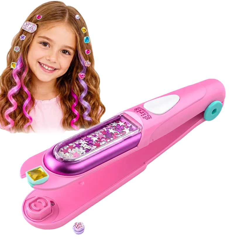Hair Gem Stamper Kit for Girls, Hair Styling Set with Gem