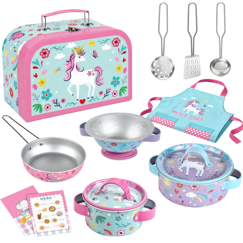 Unicorn Play Kitchen Set for Kids Girls Boys Ages 3+
