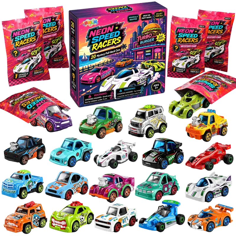 Party Favors for Kids, Die Cast Pull Back Car Blind Bags
