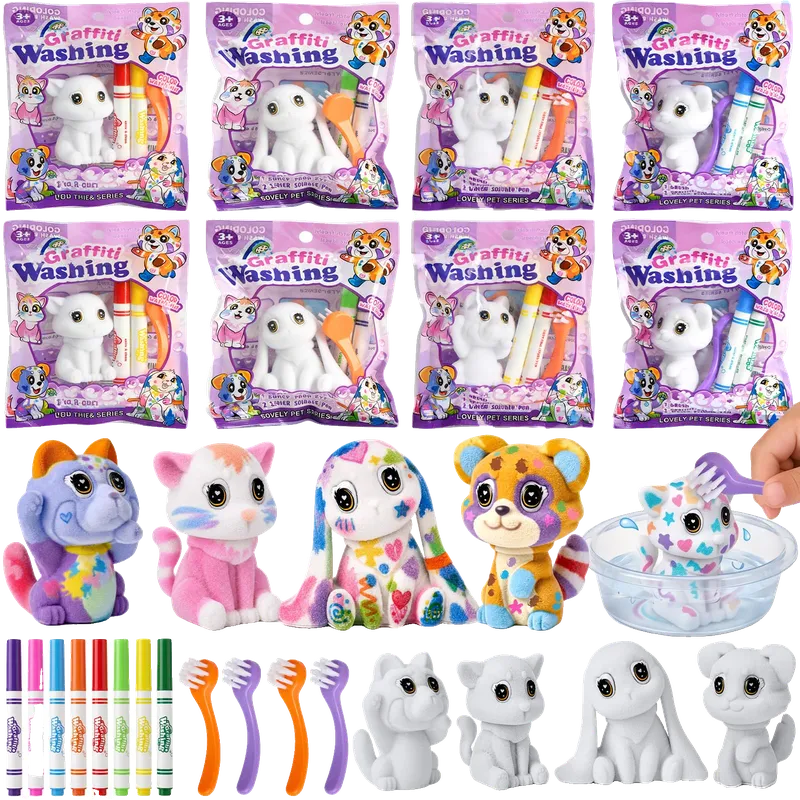 Paint Your Own Pet Kit for Kids, Washable Animal Painting Craft