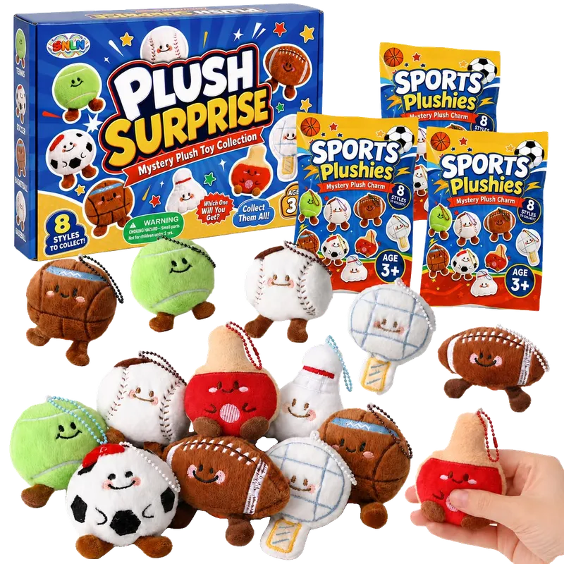Sports Party Favors for Kids, Sports Plush Keychain Blind Bags
