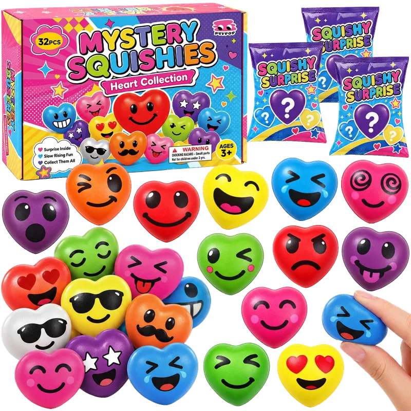Heart Stress Balls for Kid Adult Bulk Foam Squeeze Ball Party