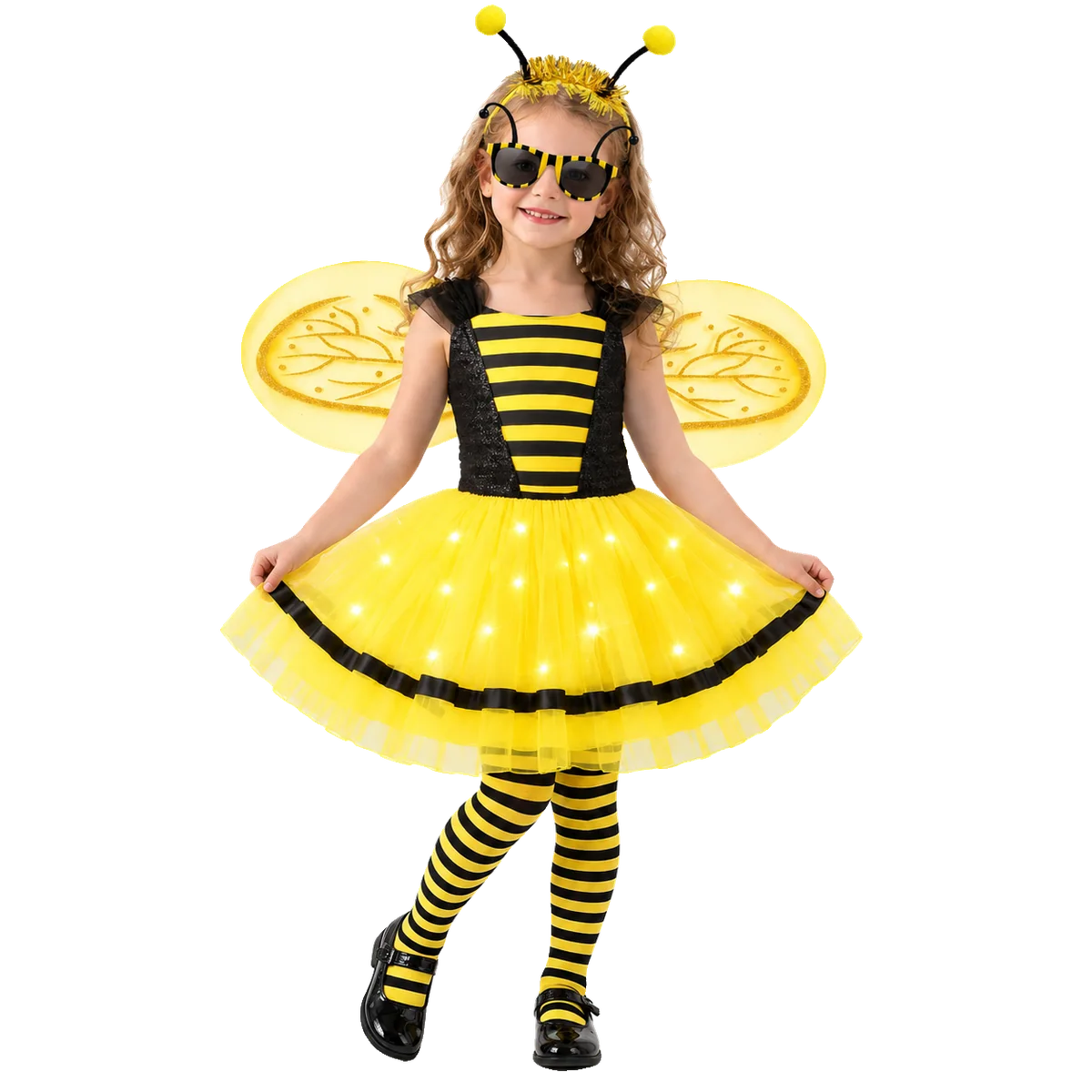 Bee Costume Kids Toddler Light Up Bumblebee Tutu Dress Bee