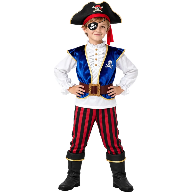Pirate Costume Kids for 3-10 Halloween Dress Up Costume