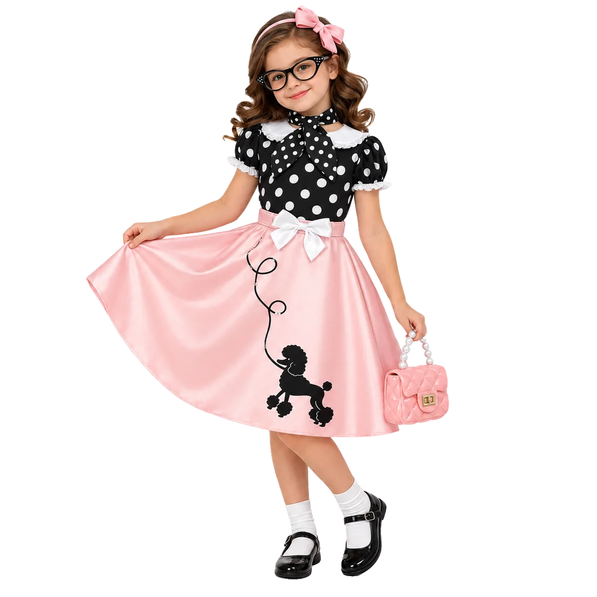 Poodle Skirt for Girls 50s Halloween Costumes with Accessories