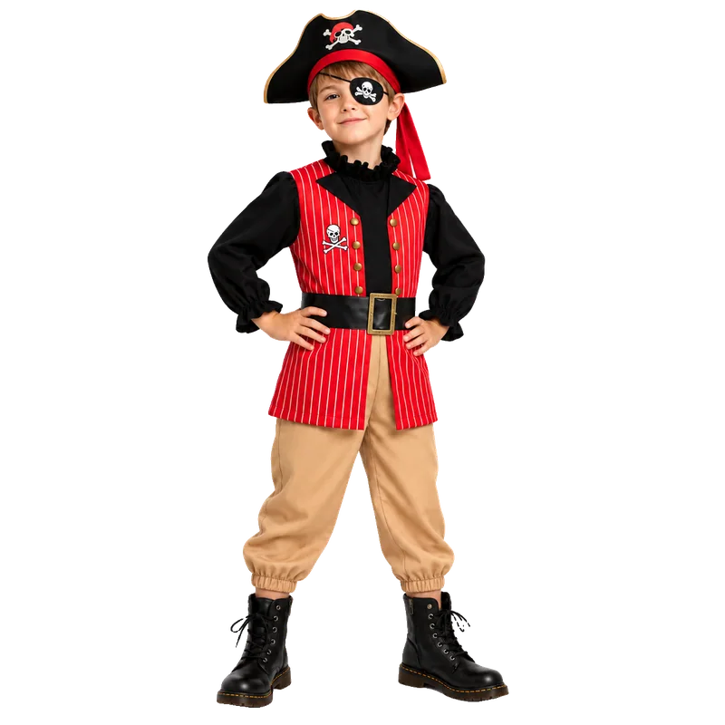 Pirate Costume Kids for 3-10 Halloween Dress Up Costume