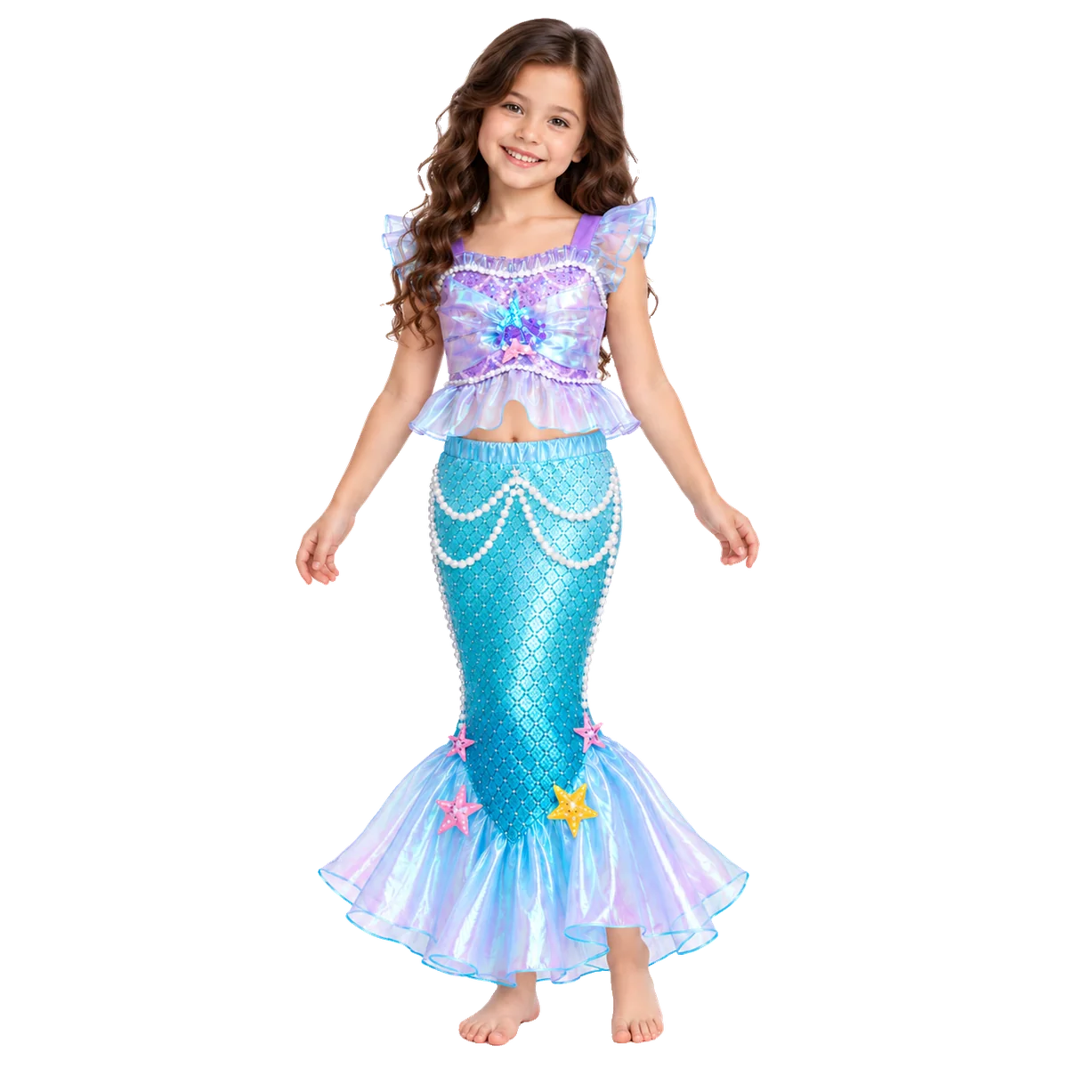 Mermaid Costume for Girls 3-7, Halloween Costumes for Kids Girls